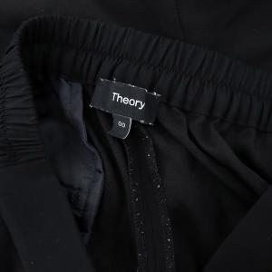 Theory 22SS Powder Crepe Pull On Demitria P ブーツカットパンツ ストレッチ 00 黒 ブラック