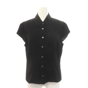24SS Modern GGT Cap SLV Blouse ブラウス 半袖 フロントボタン リネン S 黒 ブラック