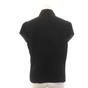 Theory 24SS Modern GGT Cap SLV Blouse ブラウス 半袖 フロントボタン リネン S 黒 ブラック