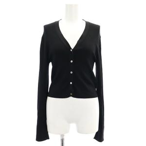 23SS New Dress Up Cropped V Cardi カーディガン ニット 長袖 Vネック リブ S 黒 ブラック