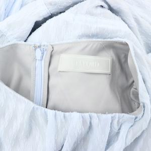 CELFORD × 石井美保 × &ROSY ドビーシフォンワンピース ロング 長袖 カットジャガード タックギャザー ボリュームスリーブ
