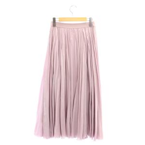ANAYI ギャザースカート フレア ロング サテン 38 ピンク