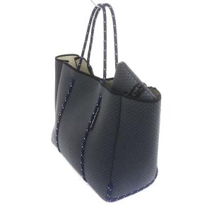 STATE OF ESCAPE フライングソロダブブレンドロープトートバッグ ハンドバッグ ポーチ付き グレー 紺 白 9911100617