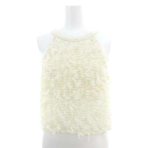 24AW フリルカットブラウス ノースリーブ インナー付き F アイボリー /MI OS