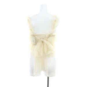 SNIDEL 23AW フリルチュールキャミソール カットソー クロップド シアー バックリボン F アイボリー