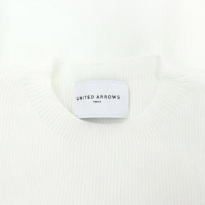 UNITED ARROWS P パフスリーブ5分袖ニット カットソー プルオーバー 白 ホワイト