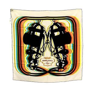 ソルド カレ90 BRIDES DE GARA SHADOW スカーフ グレージュ マルチカラー