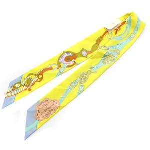 HERMES TWILLY BRIDES DE GALA APPLIQ スカーフ マルチカラー イエロー