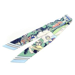 HERMES TWILLY ツイリー WOW スカーフ 総柄 シルク マルチカラー