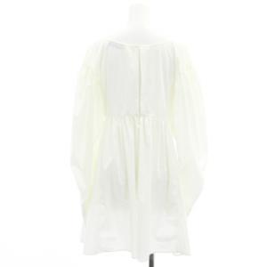 YVES SAINT LAURENT ミニワンピース 長袖 ボリュームスリーブ ストレッチ フランス製 アイボリー