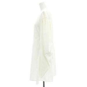 YVES SAINT LAURENT ミニワンピース 長袖 ボリュームスリーブ ストレッチ フランス製 アイボリー