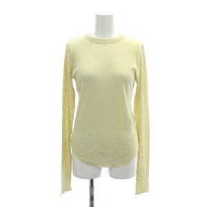 23AW ウォッシャブルウールクルーネックプルオーバー カットソー ニット リブ F 黄 イエロー
