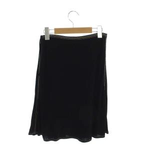 HERMES プリーツスカート ミニ ステッチ 34 黒 ブラック