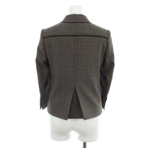 GUCCI テーラードジャケット エンブレム シングル 3B 総裏地 ウール 36 茶 ブラウン