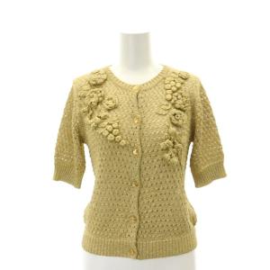 半袖 カーディガン ニット 1 ゴールド色
