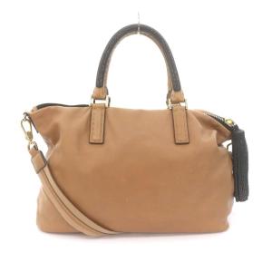 ANYA HINDMARCH レザー トートバッグ 2way ショルダー ロゴ ベージュ