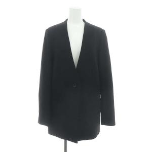 23AW DOUBLE KNIT PONTE COLLARLESS J ノーカラージャケット ポンチ 総裏地 2 黒 ブラック