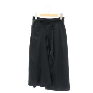 変形 スカート ロング フレア IT38 黒 ブラック /DF OS