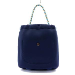 A.D.M.J. トリコットダブル 巾着 バケットバッグ 紺 ネイビー