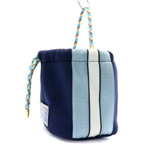 A.D.M.J. トリコットダブル 巾着 バケットバッグ 紺 ネイビー