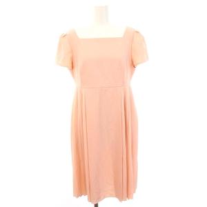 サイドプリーツワンピース ひざ丈 半袖 40 ピンク 27358 /DF OS