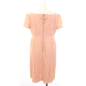 FOXEY NEW YORK サイドプリーツワンピース ひざ丈 半袖 40 ピンク 27358 /DF OS