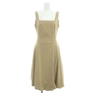 ノースリーブバルーンワンピース ミモレ ロング スクエアネック 40 S ベージュ /AT OS