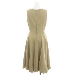 FOXEY NEW YORK ノースリーブバルーンワンピース ミモレ ロング スクエアネック 40 S ベージュ /AT OS