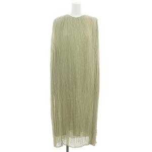 23AW ロング シャツワンピース 長袖 プリーツ加工 1 S ブルー