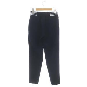 BORDERS at BALCONY TAPERED PANTS パンツ テーパード イージー 34 紺 ネイビー 白 ホワイト