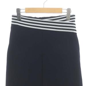 BORDERS at BALCONY TAPERED PANTS パンツ テーパード イージー 34 紺 ネイビー 白 ホワイト