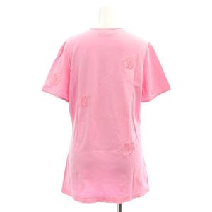 Christian Dior BOUTIQUE 刺繍カットソー Tシャツ 半袖 ロゴ パイピング フランス製 M ピンク