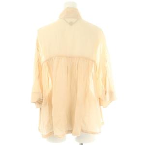 STELLA McCARTNEY ギャザー ブラウス 八分袖 シルク混 40 ベージュ