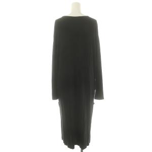 STELLA McCARTNEY 長袖 ストレッチ プリーツワンピース ロング ミモレ丈 36 黒 ブラック /MI OS