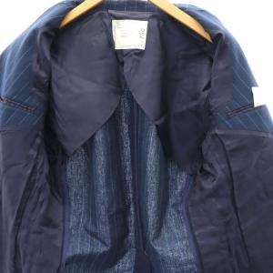 sacai ダブルブレストジャケット テーラードジャケット ストライプ 2 紺 ネイビー 15-00750M