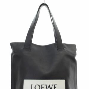 ✨美品✨ロエベ トートバッグ アナグラム ロゴ型押し ナッパレザー ブラック ショッピングトートバッグ アナグラム レザー ブラック(2024/10
