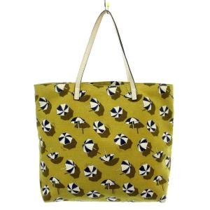 GUCCI パラソル柄 キャンバス トート バッグ からし色 295252