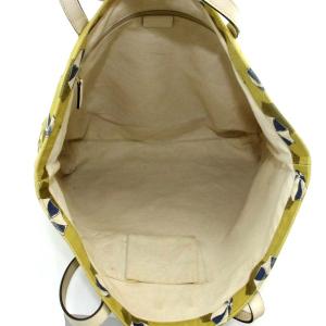 GUCCI パラソル柄 キャンバス トート バッグ からし色 295252