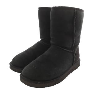 UGG australia W CLASSIC SHORT ムートンブーツ ミドル 24cm 黒 ブラック 5825 /SR