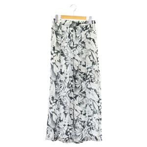 23SS Flower プリントパンツ ワイド イージー 花柄 黒 ブラック