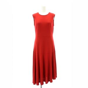 レーヨン ノースリーブ フレアワンピース  ロング ストレッチ 38 赤 レッド