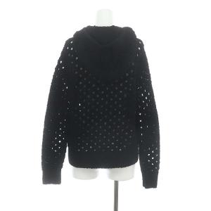 Drawer SUMMER 3Gアイレットニットパーカー ジップアップ 長袖 黒 ブラック