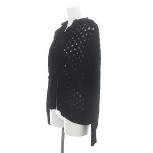 Drawer SUMMER 3Gアイレットニットパーカー ジップアップ 長袖 黒 ブラック