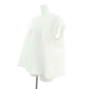 Drawer 23SS フクレジャガードブラウス プルオーバー フレンチスリーブ 36 白 ホワイト /HK OS