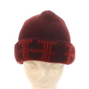 HERMES マルジェラ期 カシミヤ Hロゴ ニット帽 ボルドー