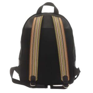 PAUL SMITH ナイロン リュックサック 切替 ロゴ 黒 ブラック