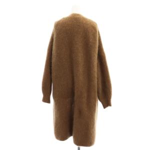 Spick&Span ファーニットカーディガン ロング 長袖 前開きトッパー 茶 ブラウン