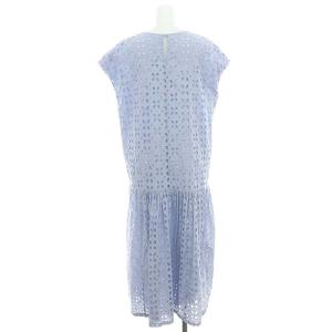 Ron Herman RHC 23AW パンチングレースマキシワンピース ロング フレンチスリーブ 刺繍 XS ライトブルー