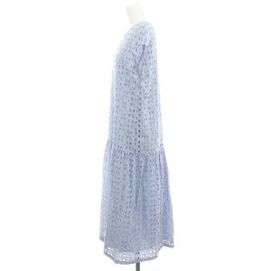 Ron Herman RHC 23AW パンチングレースマキシワンピース ロング フレンチスリーブ 刺繍 XS ライトブルー