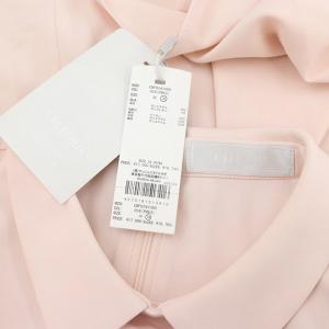 CELFORD 24SS 襟付きブラウス 半袖 ボリュームスリーブ チュールフリル プルオーバー ペプラム 38 ピンク